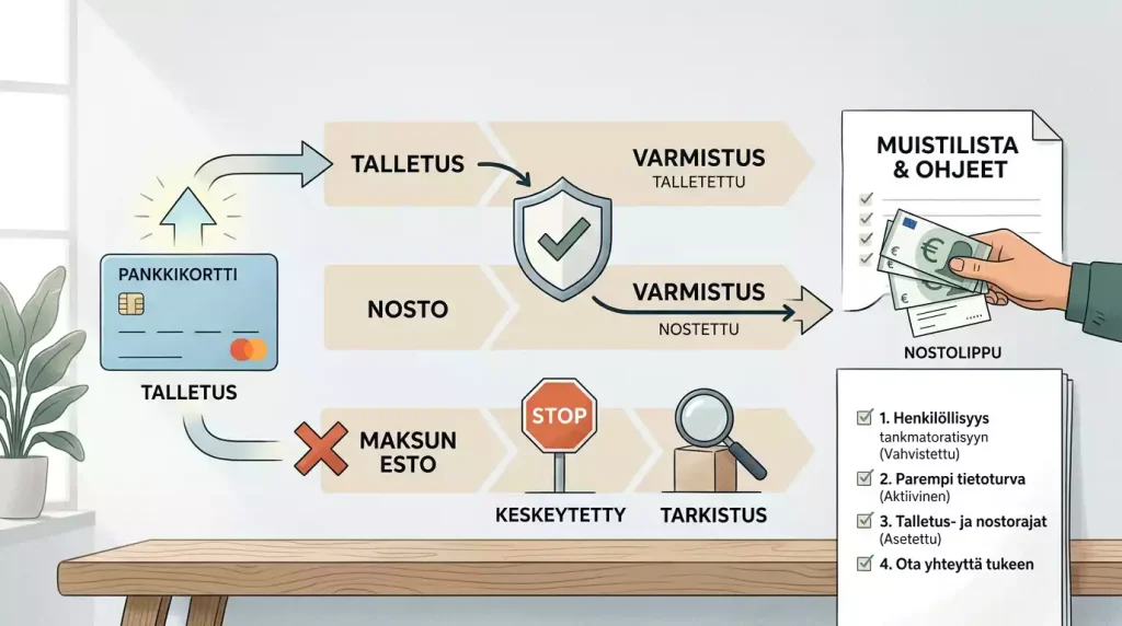 Maksun ja kotiutuksen tarkistuspolku suomalaiselle käyttäjälle